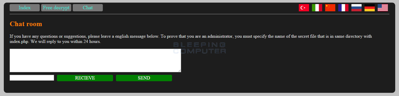 Chat screen