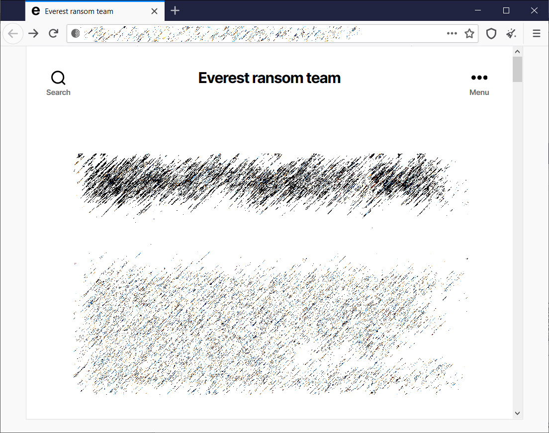 Everest ransomware data leak site