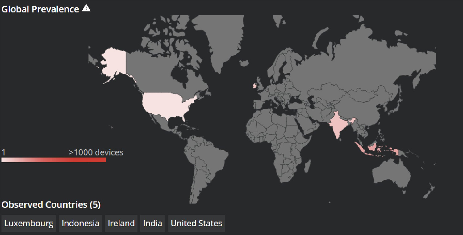 Mapa de calor global de víctimas de DearCry