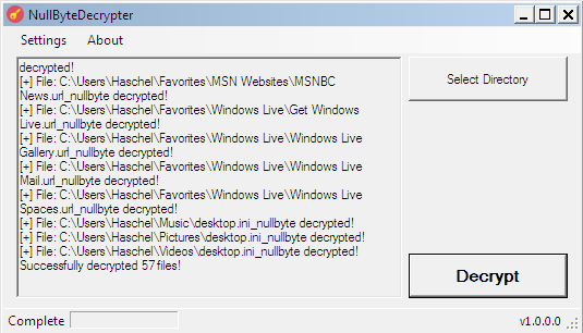 Nullbyte Decryptor