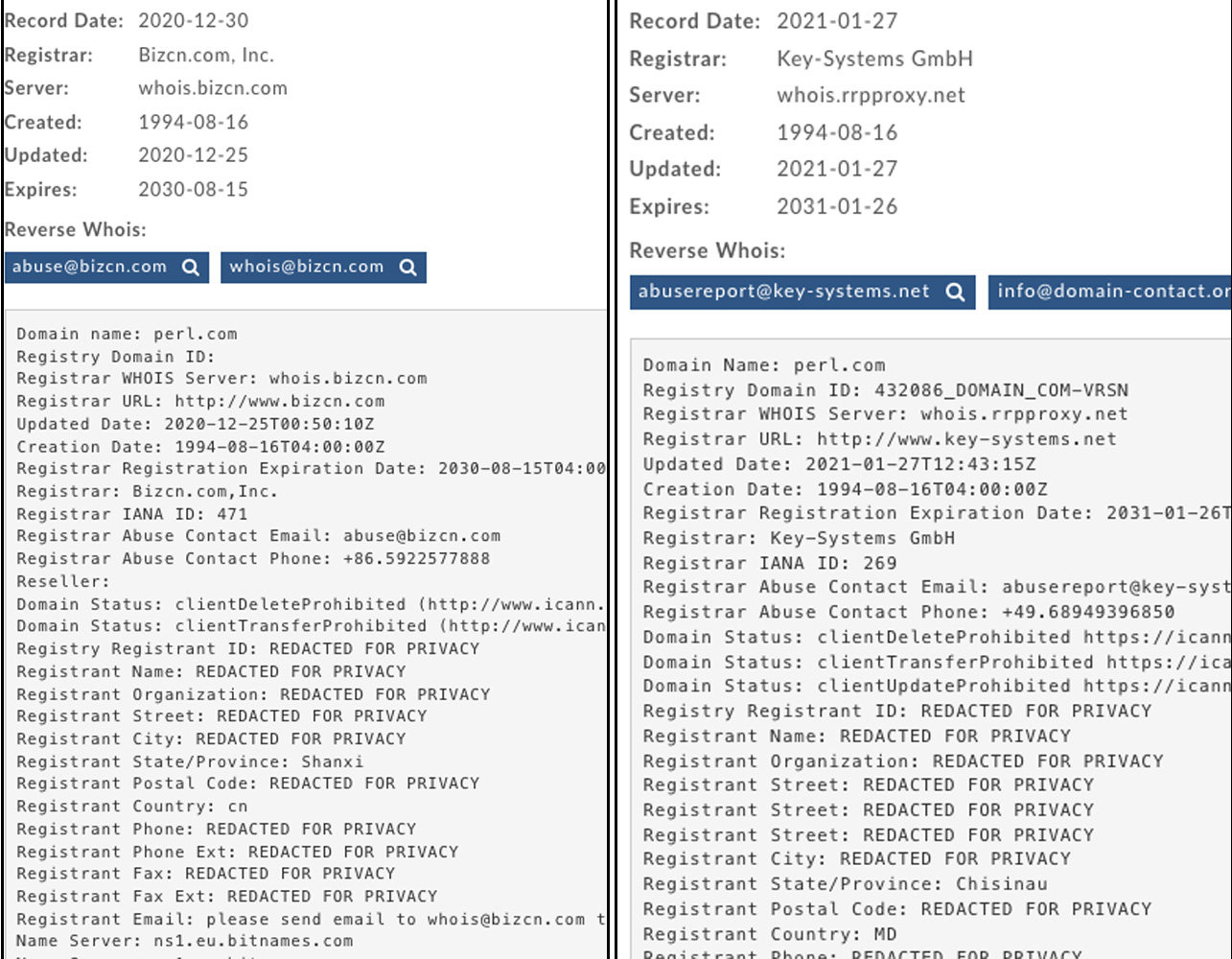 Roban el dominio de Perl.com y su nueva IP está asociada a malware Perl-domain-transfers