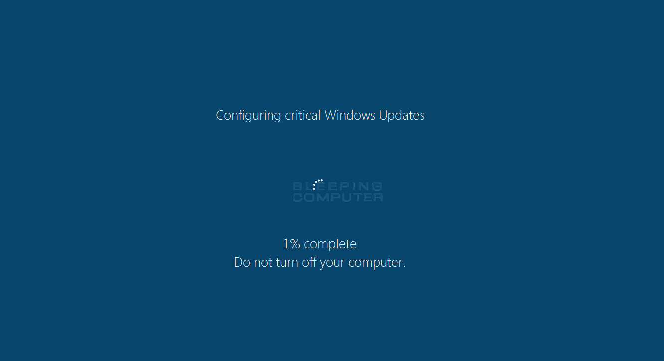 Fake Windows Update Screen