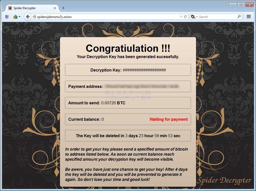 Spider Decrypter Page