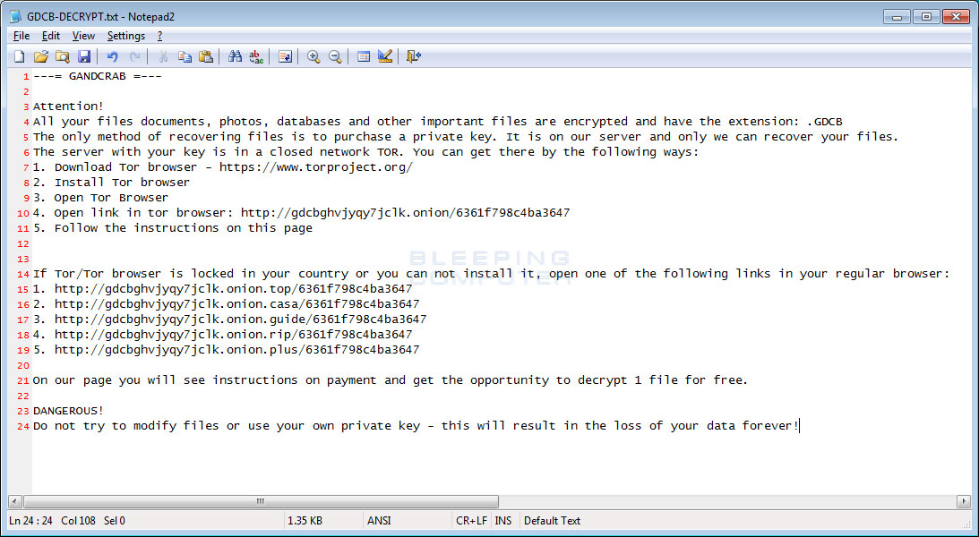 Original GandCrab Ransom Note