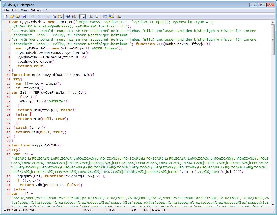 Obfuscated JS Installer
