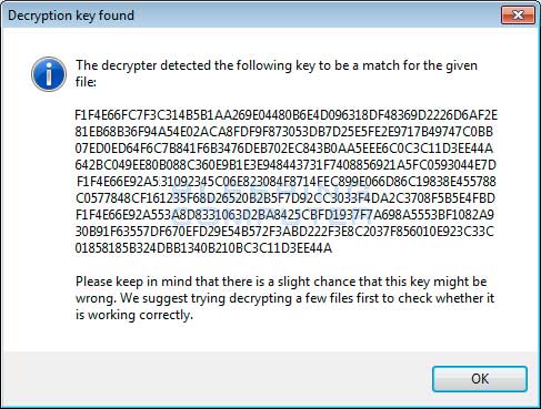 Decryption Key Found