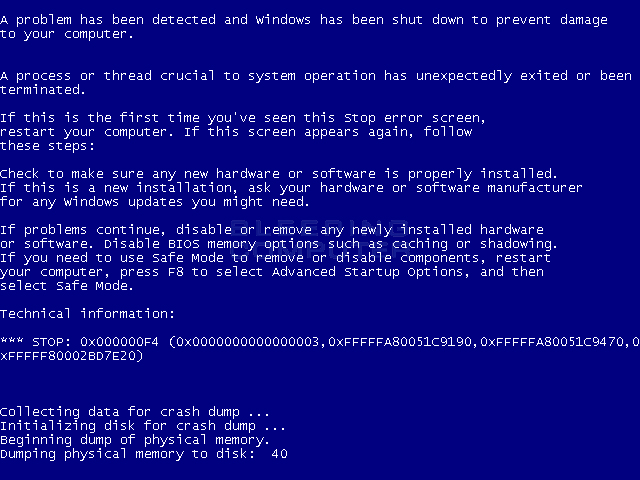 BSOD caused by the Termination of CSRSS.exe