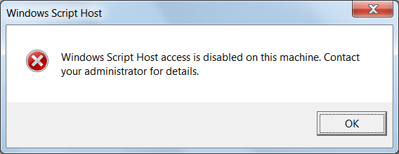 Windows Script Host Disabled