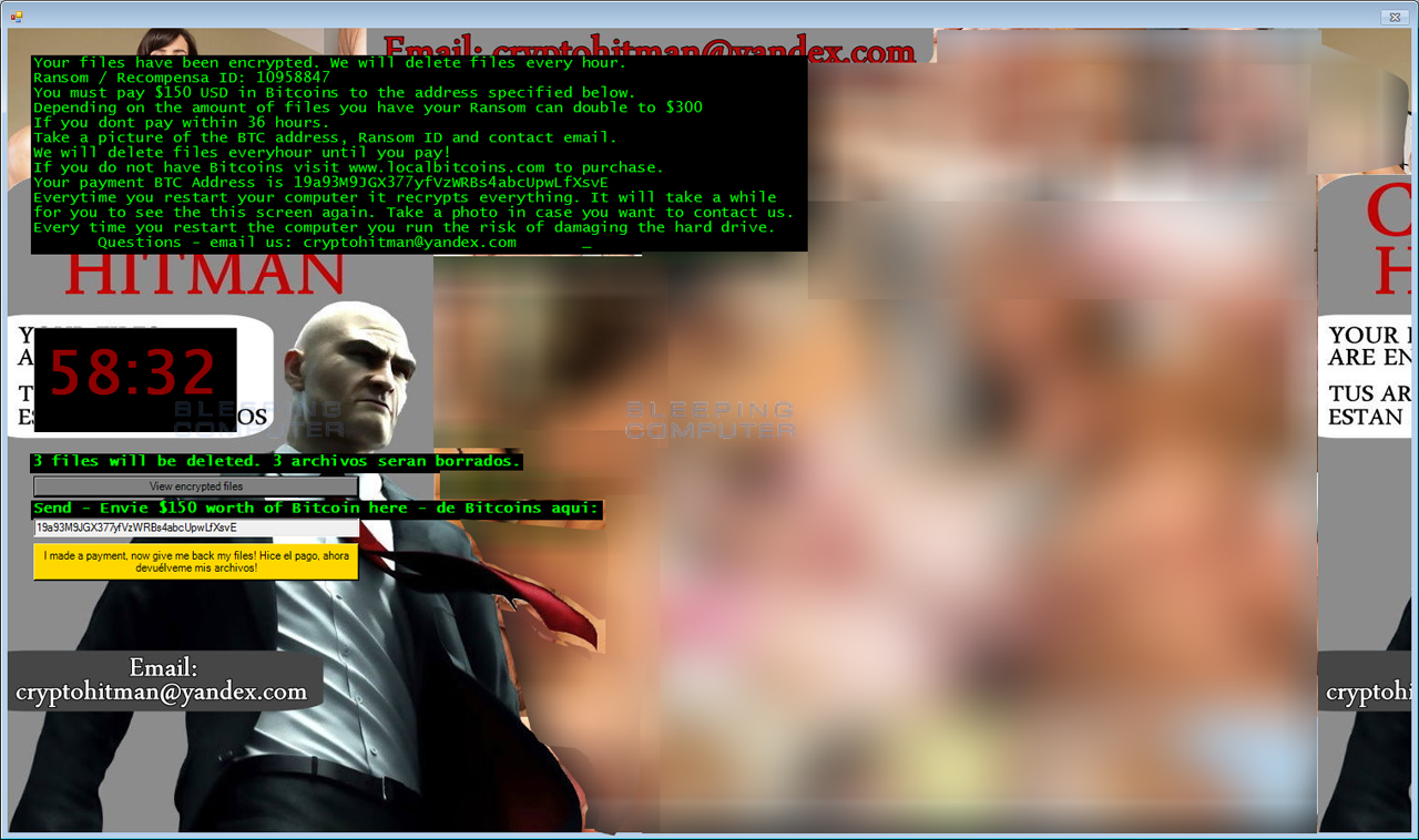 Hitman Ransomware Locker Screen