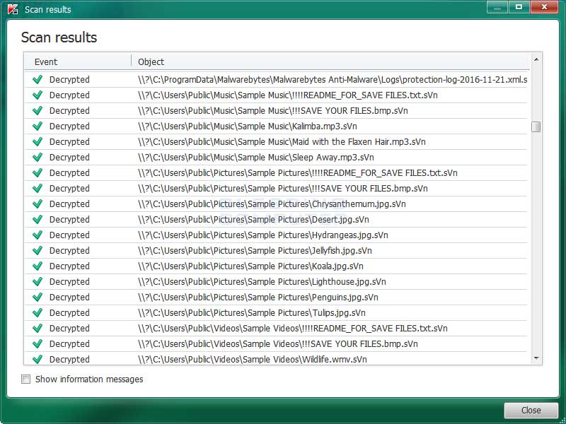 Scan Results Page