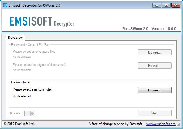 JSWorm 2.0 Bruteforcer screen