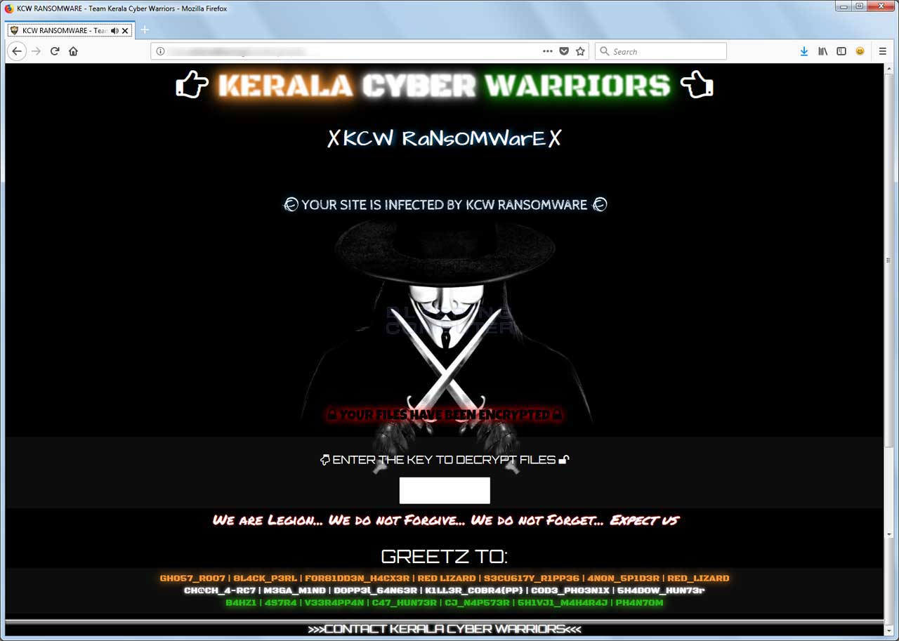KCW Ransomware Ransom Page