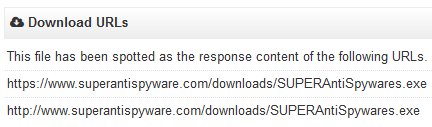 Download urls reported by VirusTotal