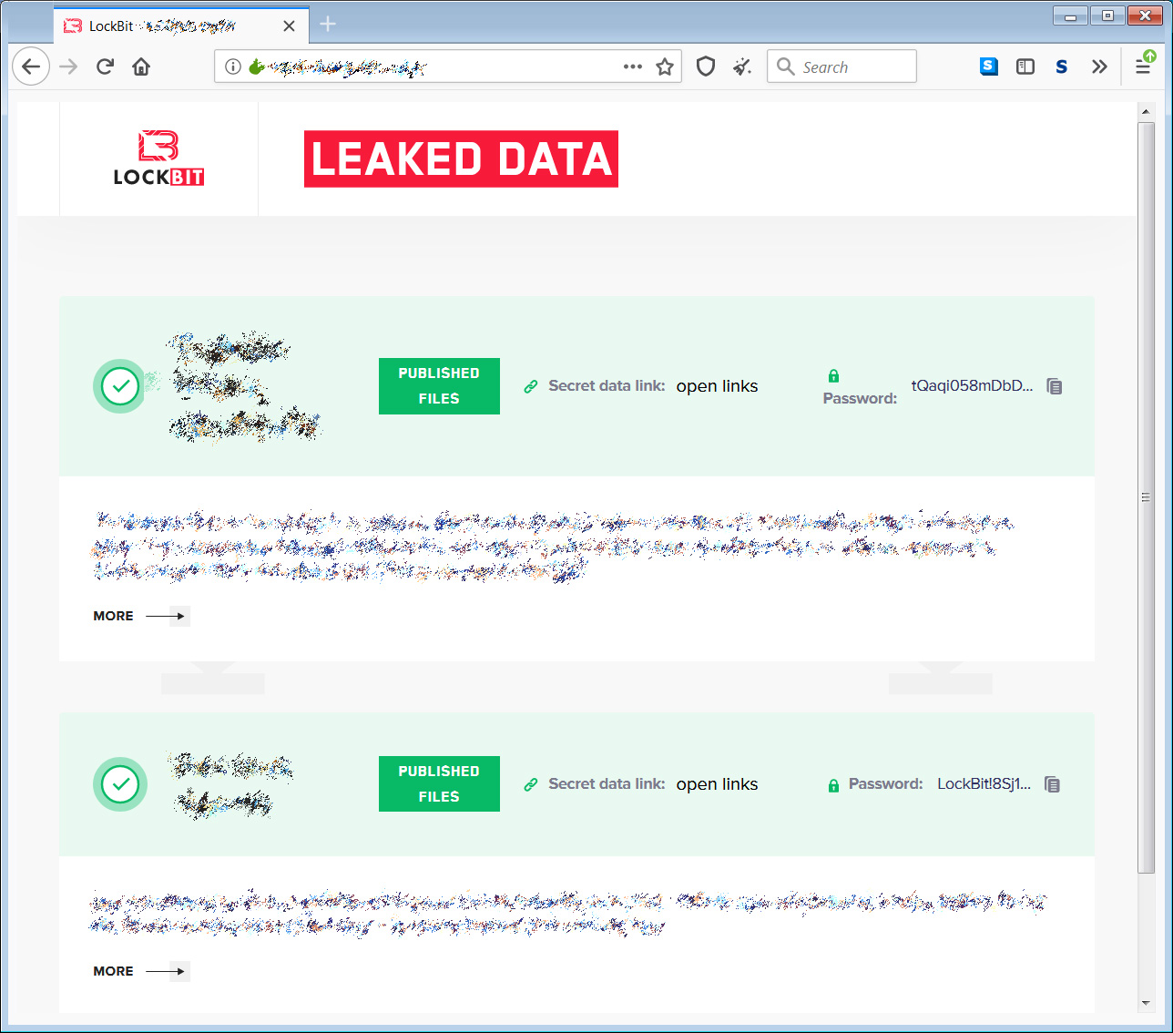 Site de vazamento de dados LockBit