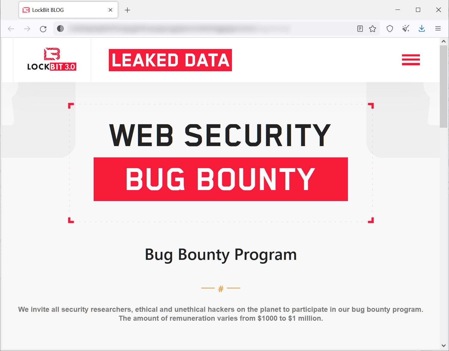 LockBit 3.0 bug bounty program