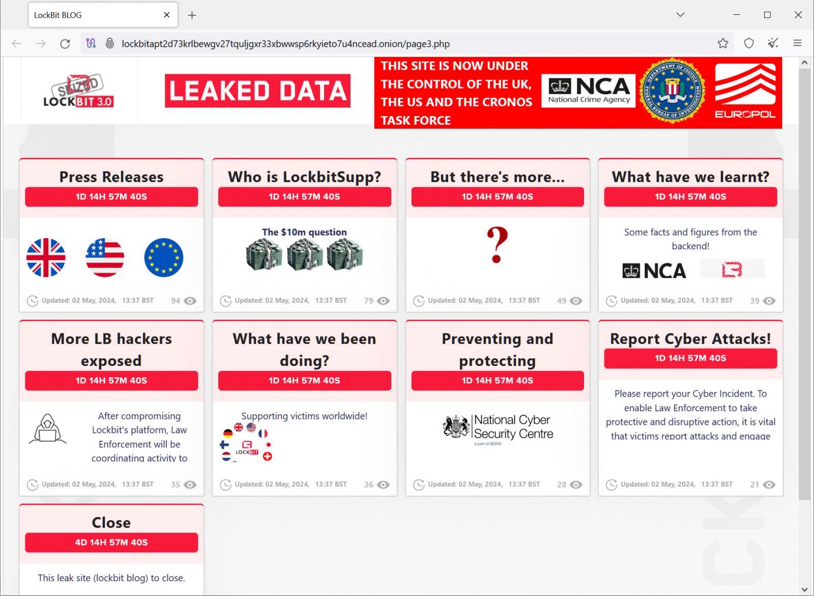 Revised LockBit dark web data leak site
