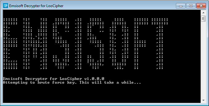 Brute forcing the LooCipher decryption key
