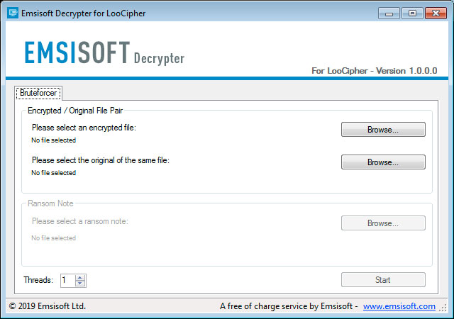 LooCipher Bruteforcer screen