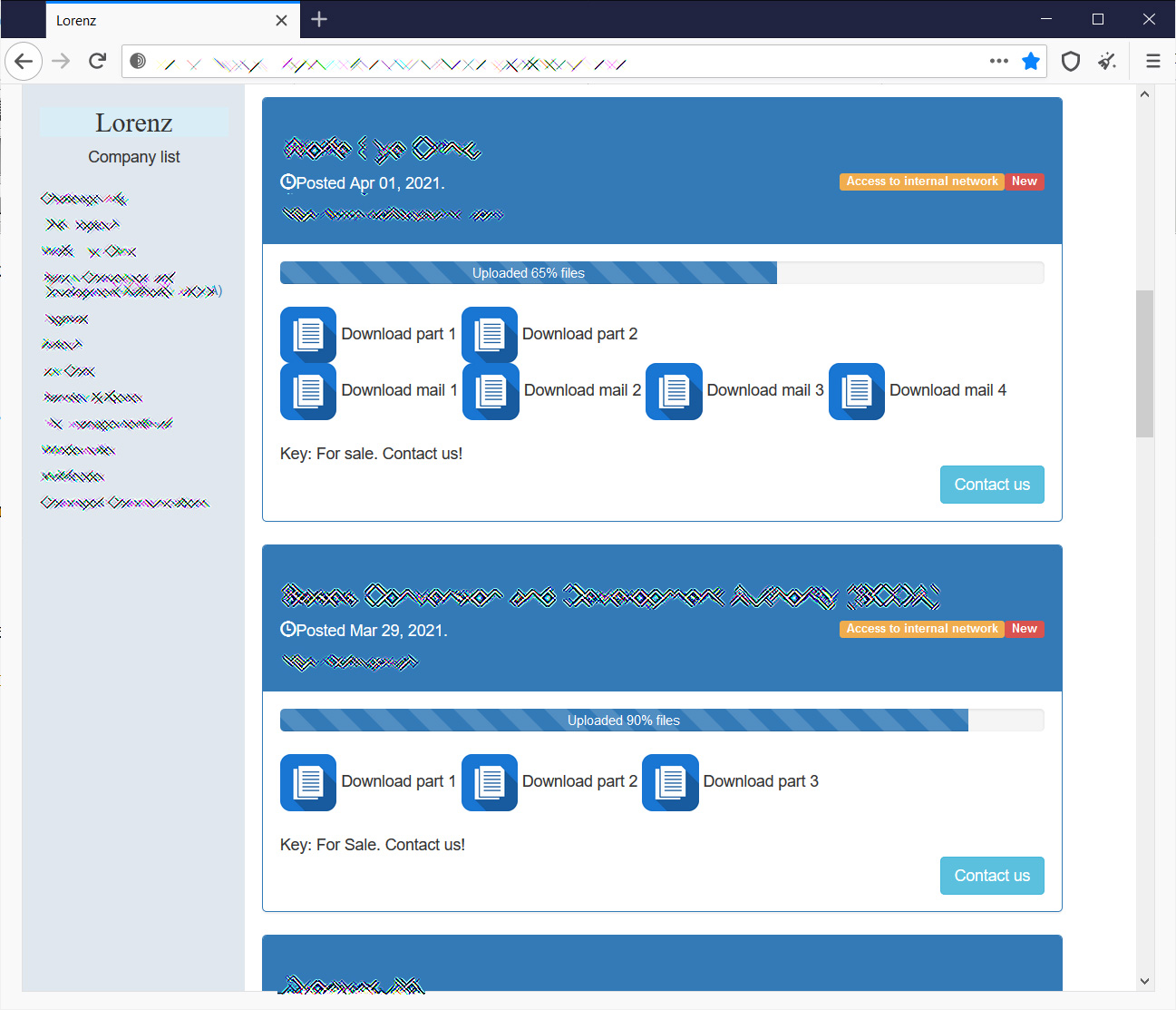 Lorenz data leak site