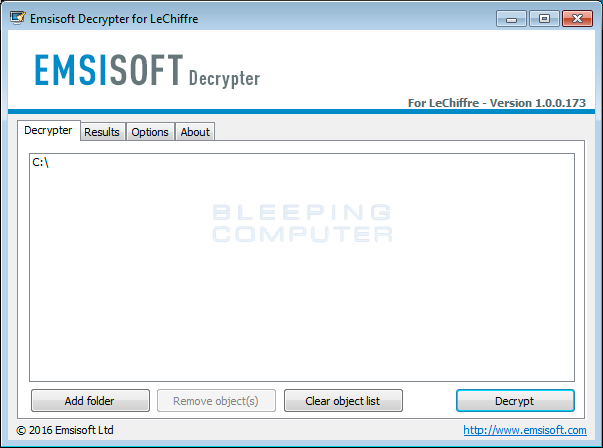 LeChiffre Decrypter ScreenÂ