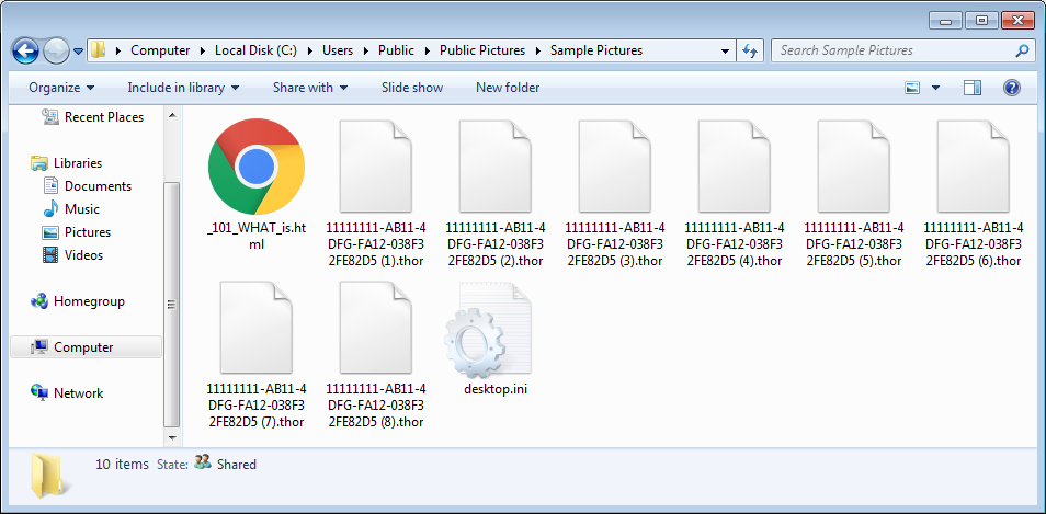 Encrypted Public Sample Pictures Folder