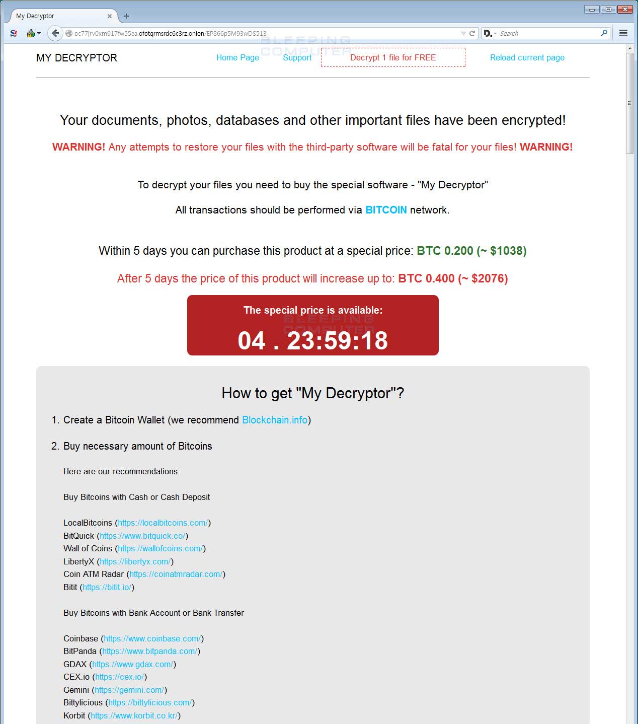 My Decryptor&nbsp;Home Page Part 1 ​