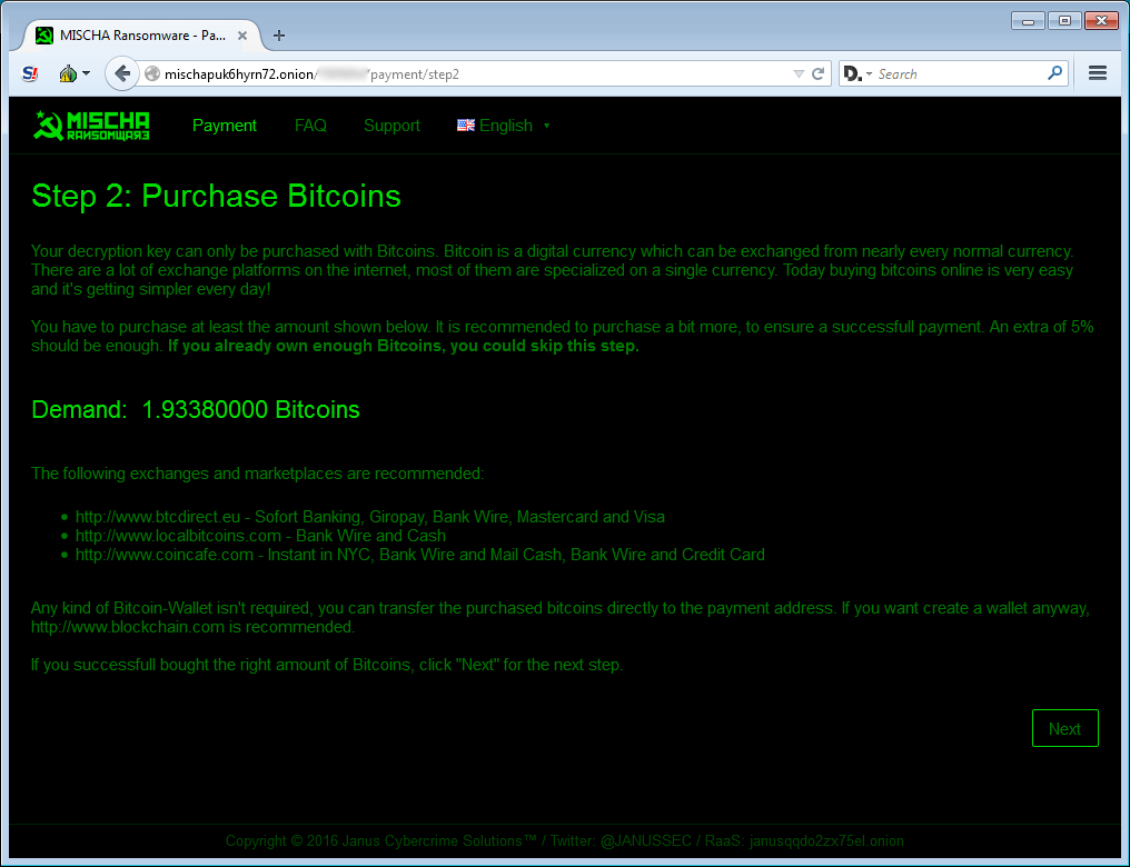 Payment Page Step 2