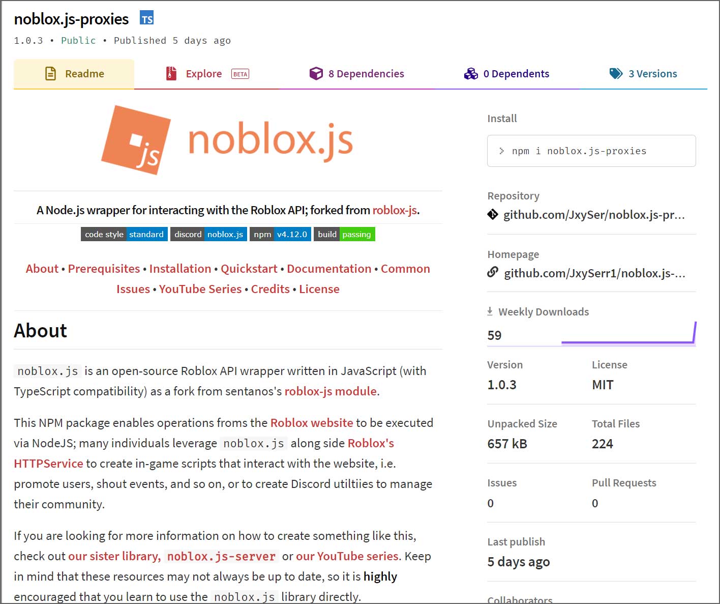 NPM malicioso de noblox.js-proxies