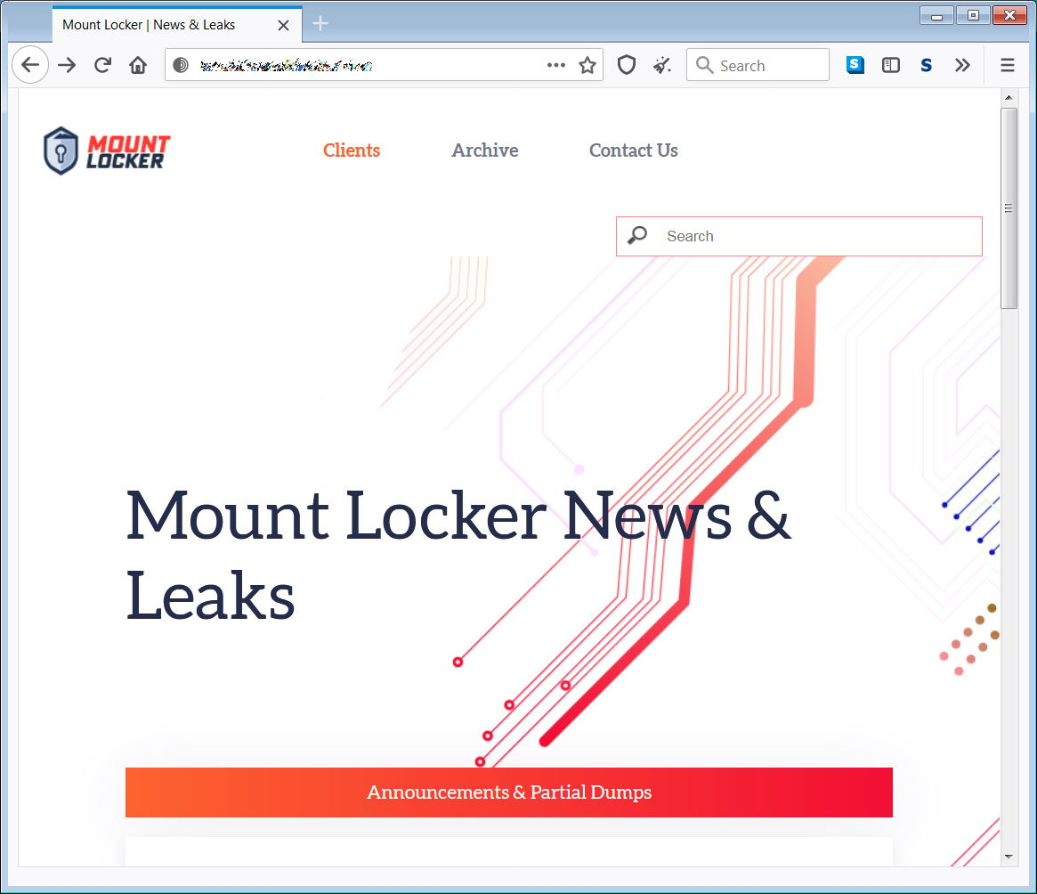 Mount Locker data leak site