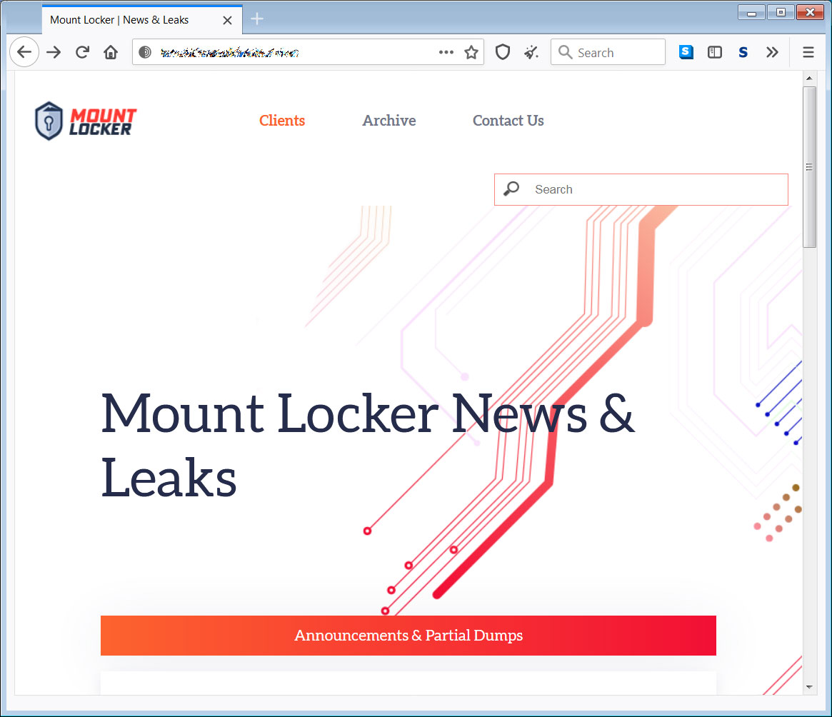 Mount Locker data leak site