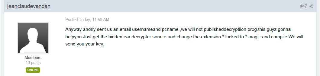 Magic Ransomware Developer Offering Key for Free