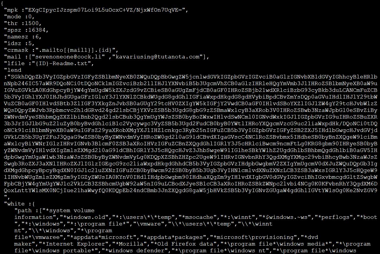 Ransomware config