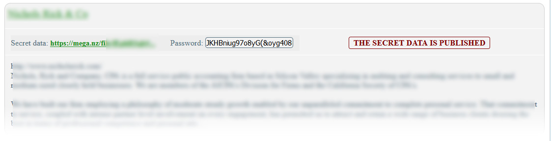 Link to leaked data
