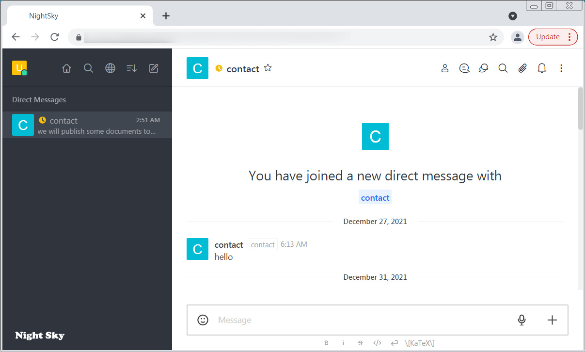 Night Sky Rocket.Chat negotiation site