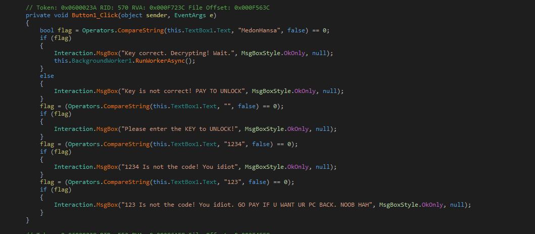 Taunts in NoobCrypt Source Code