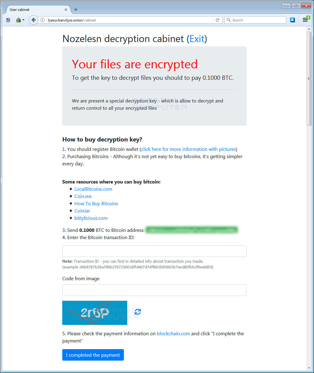 Nozelesn decryption cabinet TOR Site