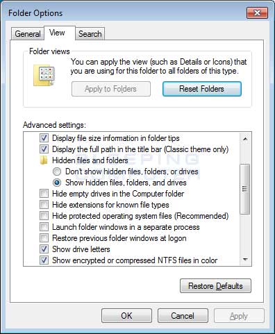 Folder Options