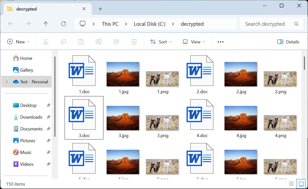 Decrypted files