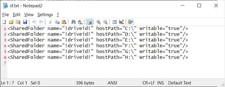 Shared drive configuration