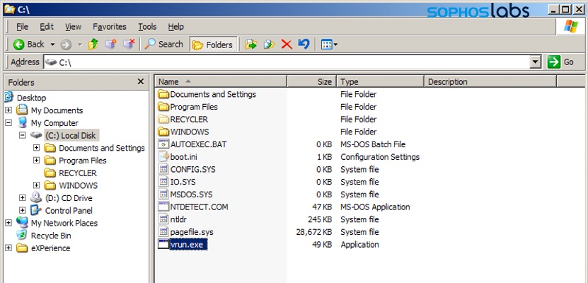 Windows XP virtual machine