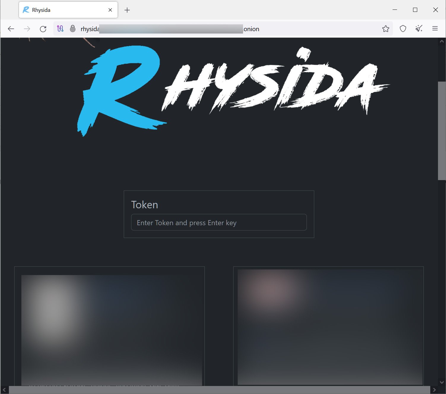 Rhysida dark web data leak site