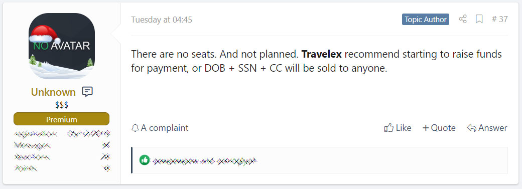 Sodinokibi threatening to release Travelex data