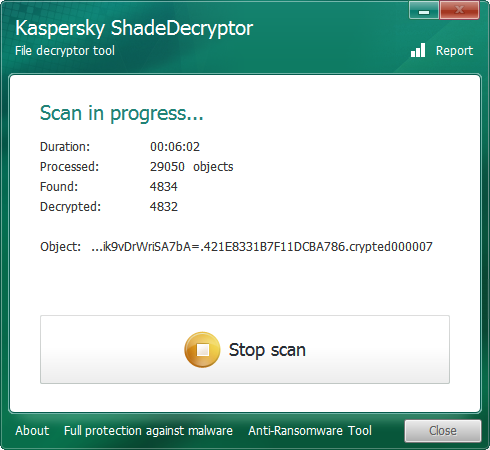 Decrypting files