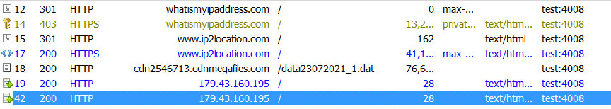 Network traffic generated by the Sugar Ransomware