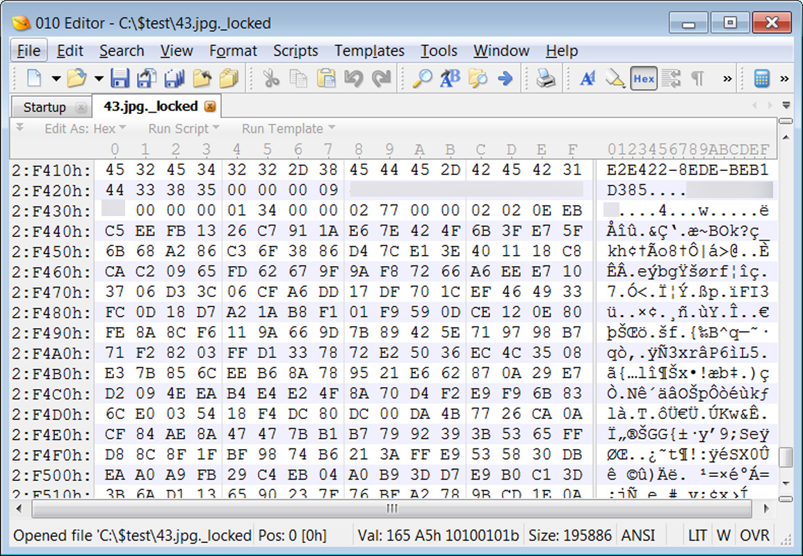 Encrypted file with file markers