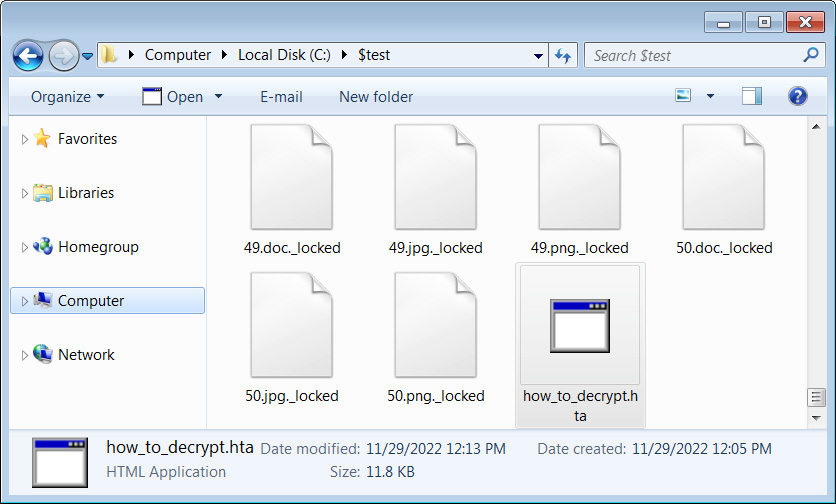 Files encrypted by Trigona