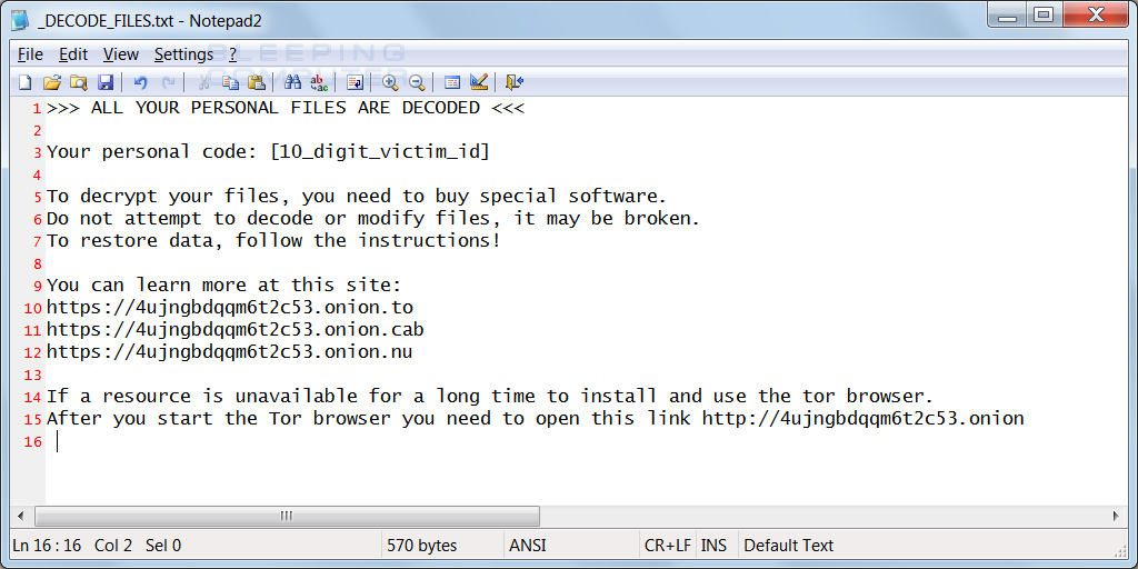 Uiwix Ransom Note