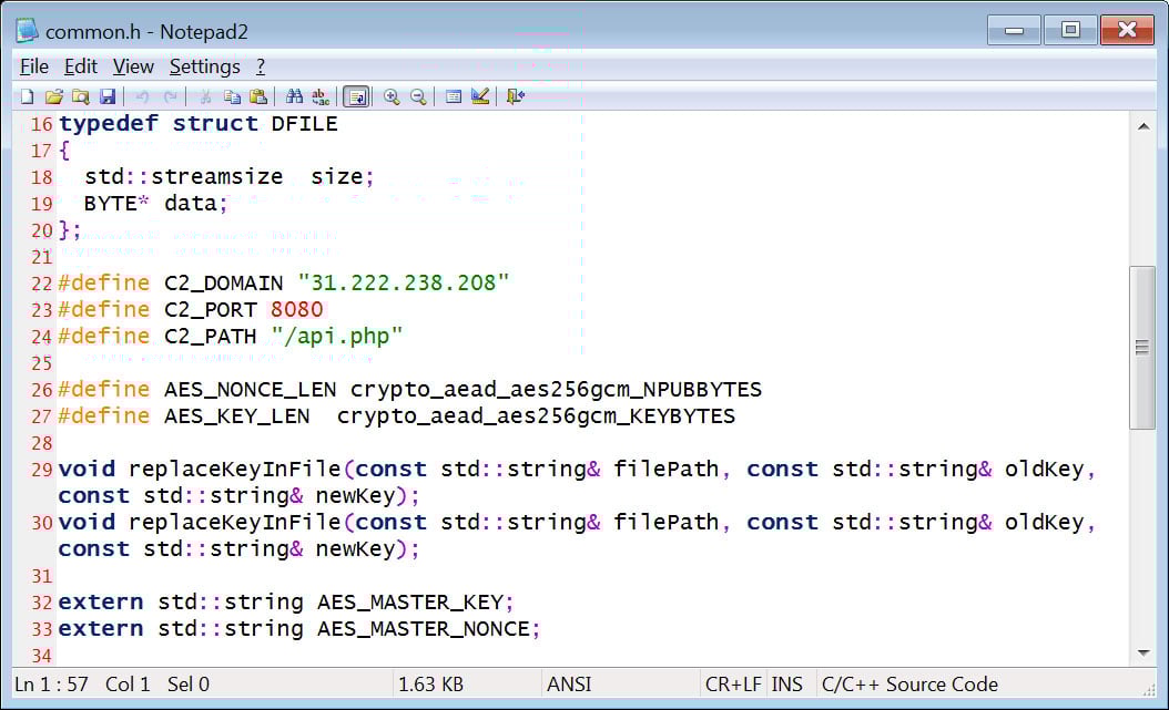 Common.H Header file used by the builder