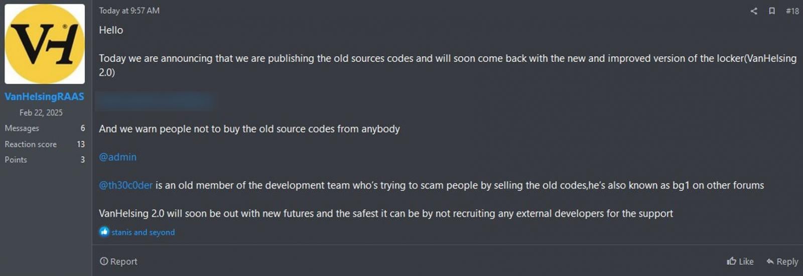 Vanhelsin Raas releases the source code on ramp